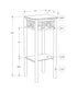 MN-163078    Accent Table, Side, End, Plsant Stand, Square, Living Room, Bedroom, Metal Legs, Tempered Glass, Black, Clear, Contemporary, Modern