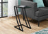 MN-193089    Accent Table, C-Shaped, End, Side, Snack, Living Room, Bedroom, Metal Base, Tempered Glass, Black, Black Tinted, Contemporary, Modern