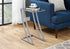 MN-203090    Accent Table, C-Shaped, End, Side, Snack, Living Room, Bedroom, Metal Base, Tempered Glass,  Grey, Contemporary, Modern