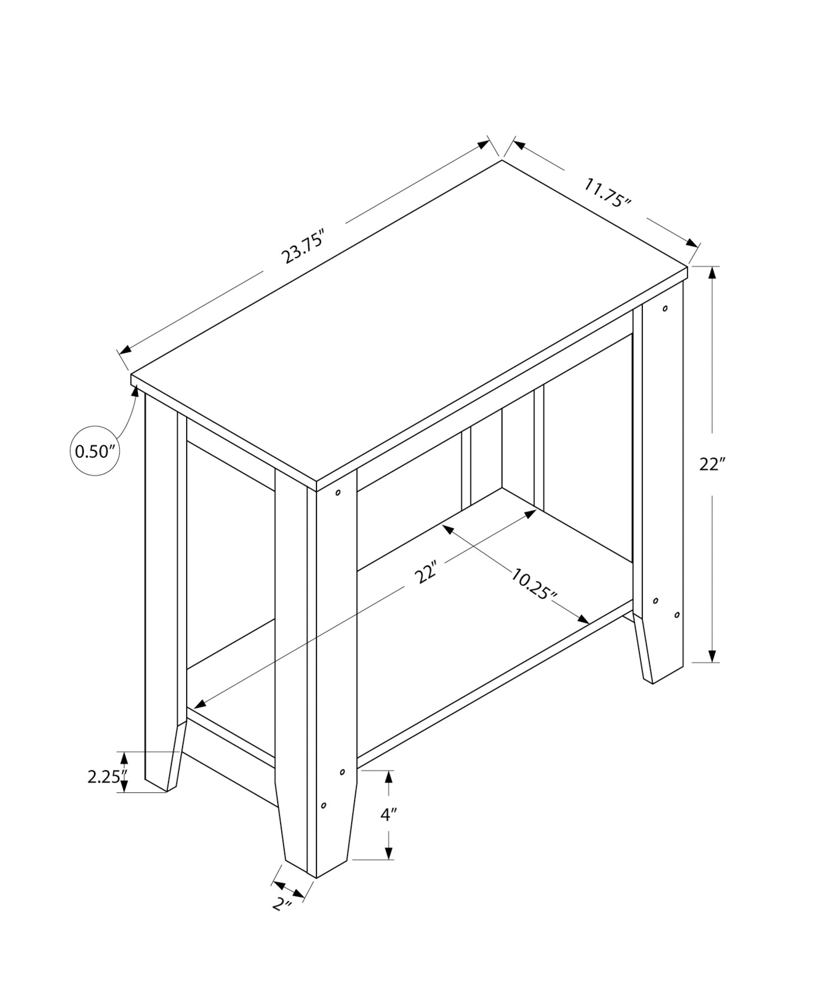 MN-333115    Accent Table, Side, End, Nightstand, Lamp, Living Room, Bedroom, Laminate, Dark Taupe, Contemporary, Modern