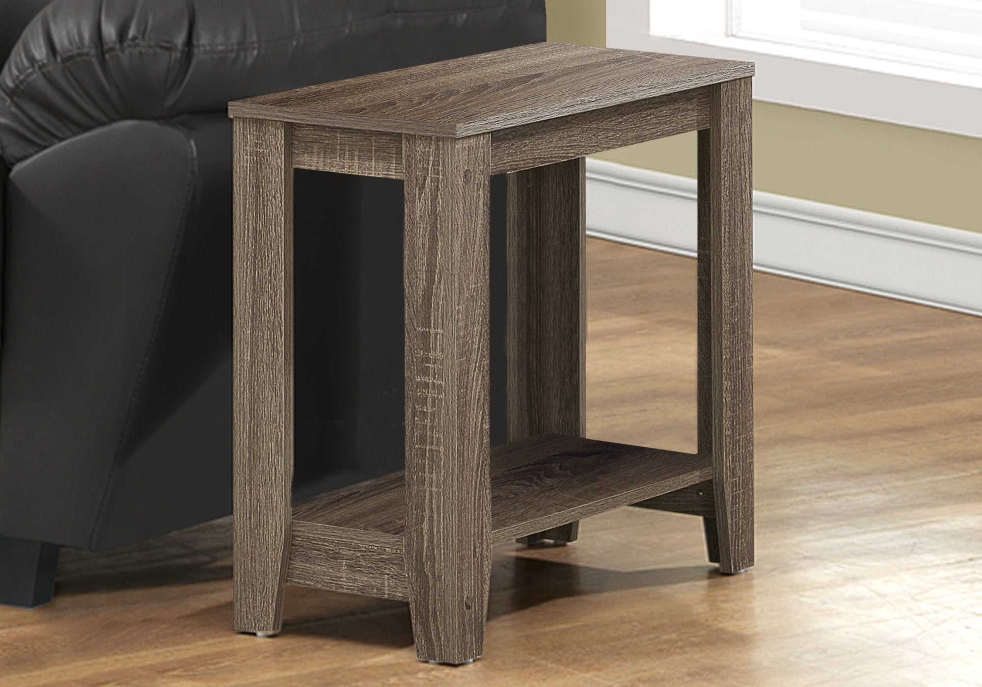 MN-333115    Accent Table, Side, End, Nightstand, Lamp, Living Room, Bedroom, Laminate, Dark Taupe, Contemporary, Modern