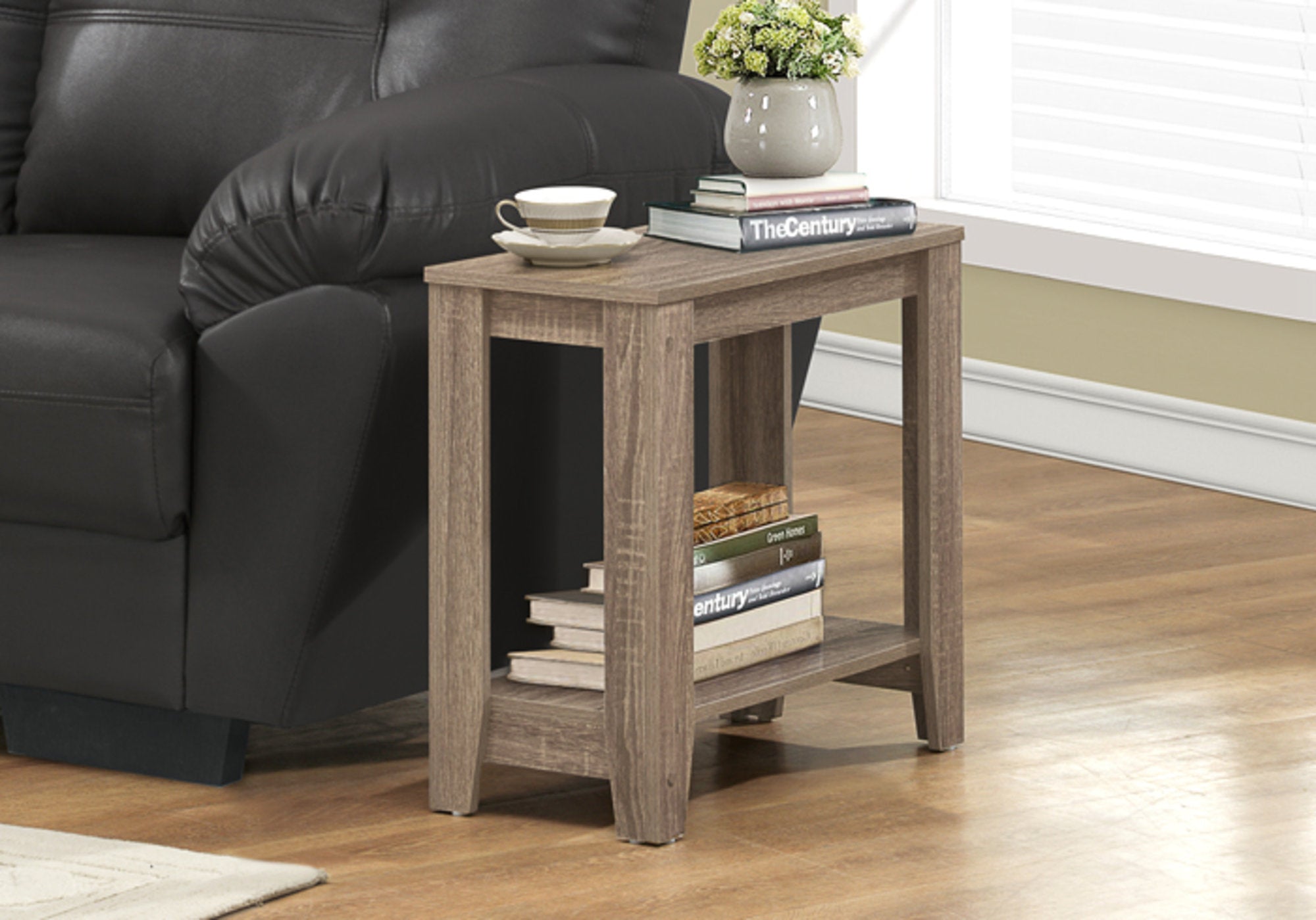 MN-333115    Accent Table, Side, End, Nightstand, Lamp, Living Room, Bedroom, Laminate, Dark Taupe, Contemporary, Modern