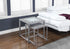 MN-453141    Nesting Table, Set Of 2, Side, End, Metal, Accent, Living Room, Bedroom, Metal Base, Tile, Blue, Silver, Transitional