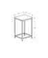 MN-473145    Accent Table, Side, End, Plsant Stand, Square, Living Room, Bedroom, Metal Legs, Tile, Black, Blue, Transitional