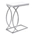 MN-603184    Accent Table, C-Shaped, End, Side, Snack, Living Room, Bedroom, Metal Legs, Laminate, Glossy White, Chrome, Contemporary, Modern