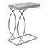 MN-613185    Accent Table, C-Shaped, End, Side, Snack, Living Room, Bedroom, Metal Legs, Laminate, Grey Cement Look, Chrome, Contemporary, Modern