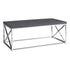 MN-743225    Coffee Table, Accent, Cocktail, Rectangular, Living Room, Metal Frame, Laminate, Grey, Chrome, Contemporary, Modern