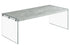 MN-773230    Coffee Table, Accent, Cocktail, Rectangular, Living Room, Tempered Glass, Laminate, Grey Cement Look, Clear, Contemporary, Modern