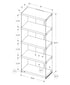 MN-803233    Bookshelf, Bookcase, Etagere, 5 Tier, Office, Bedroom, 60"H, Tempered Glass, Laminate, Grey Cement Look, Contemporary, Modern