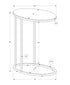 MN-833246    Accent Table, C-Shaped, End, Side, Snack, Living Room, Bedroom, Metal Legs, Laminate, Glossy White, Chrome, Contemporary, Modern
