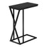 MN-843247    Accent Table, C-Shaped, End, Side, Snack, Living Room, Bedroom, Metal Legs, Laminate, Black, Contemporary, Modern