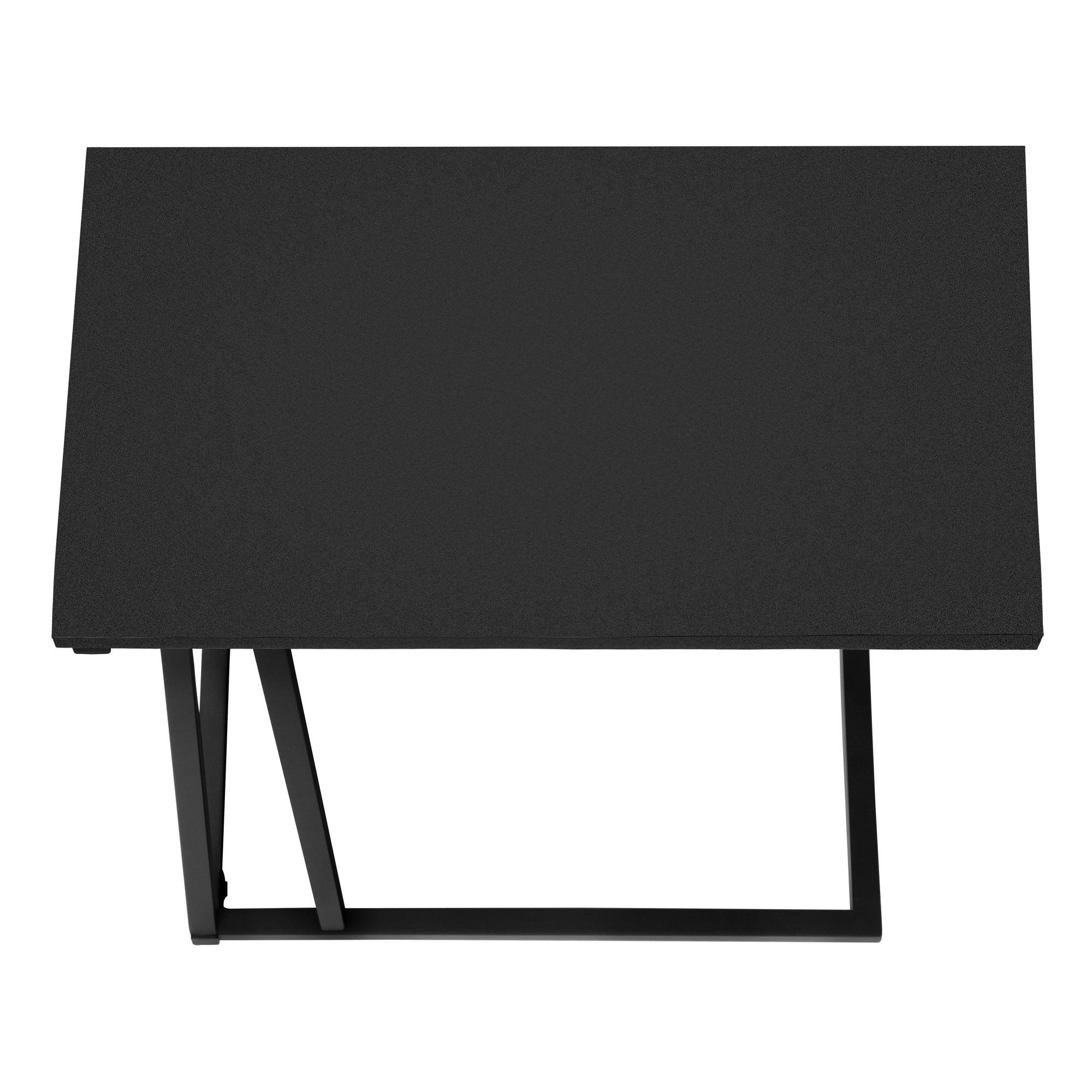 MN-843247    Accent Table, C-Shaped, End, Side, Snack, Living Room, Bedroom, Metal Legs, Laminate, Black, Contemporary, Modern