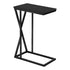 MN-843247    Accent Table, C-Shaped, End, Side, Snack, Living Room, Bedroom, Metal Legs, Laminate, Black, Contemporary, Modern