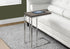 MN-893253    Accent Table, C-Shaped, End, Side, Snack, Living Room, Bedroom, Metal Legs, Laminate, Dark Taupe, Chrome, Contemporary, Modern