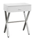 MN-953262    Accent Table, Side, End, Nightstand, Lamp, Living Room, Bedroom, Metal Legs, Laminate, Glossy White, Chrome, Contemporary, Modern