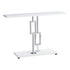 MN-983266    Accent Table, Console, Entryway, Narrow, Sofa, Living Room, Bedroom, Metal Base, Laminate, Glossy White, Chrome, Contemporary, Modern