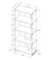 MN-163289    Bookshelf, Bookcase, Etagere, 5 Tier, Office, Bedroom, 60"H, Tempered Glass, Laminate, Glossy White, Clear, Contemporary, Modern