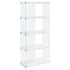 MN-163289    Bookshelf, Bookcase, Etagere, 5 Tier, Office, Bedroom, 60"H, Tempered Glass, Laminate, Glossy White, Clear, Contemporary, Modern