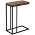 MN-463403    Accent Table, C-Shaped, End, Side, Snack, Living Room, Bedroom, Metal Legs, Laminate, Brown Reclaimed Wood Look, Black, Contemporary, Modern