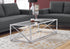 MN-623440    Coffee Table, Accent, Cocktail, Rectangular, Living Room, Metal Frame, Tempered Glass, Chrome, Clear, Contemporary, Modern