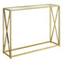 MN-673446    Accent Table, Console, Entryway, Narrow, Sofa, Living Room, Bedroom, Metal Frame, Tempered Glass, Gold, Clear, Contemporary, Modern