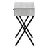 MN-693451    Accent Table, Side, End, Nightstand, Lamp, Living Room, Bedroom, Metal Legs, Laminate, Grey Reclaimed Wood Look, Black, Contemporary, Modern