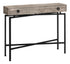 MN-733455    Accent Table, Console, Entryway, Narrow, Sofa, Living Room, Bedroom, Metal Legs, Laminate, Taupe Reclaimed Wood Look, Black, Contemporary, Modern