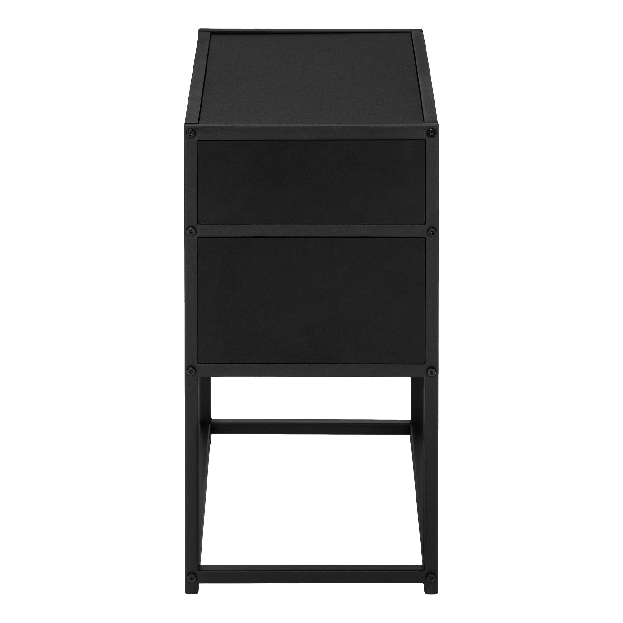 MN-113505    Accent Table, Side, End, Nightstand, Lamp, Living Room, Bedroom, Metal Frame, Laminate, Black, Contemporary, Modern