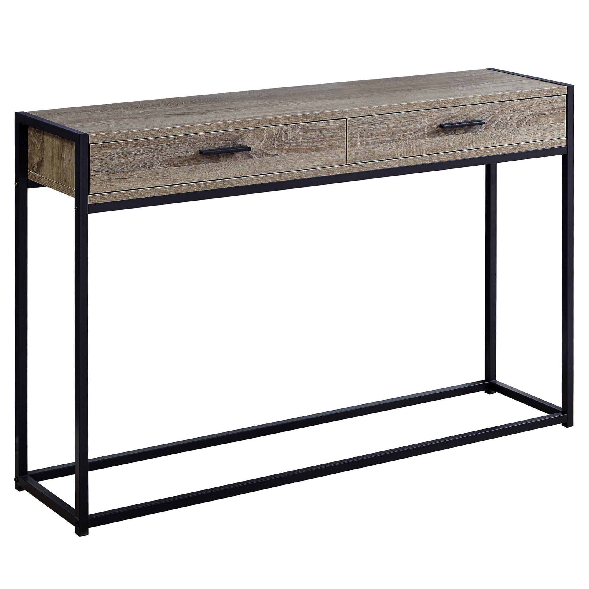 MN-153511    Accent Table, Console, Entryway, Narrow, Sofa, Living Room, Bedroom, Metal Frame, Laminate, Dark Taupe, Black, Contemporary, Modern