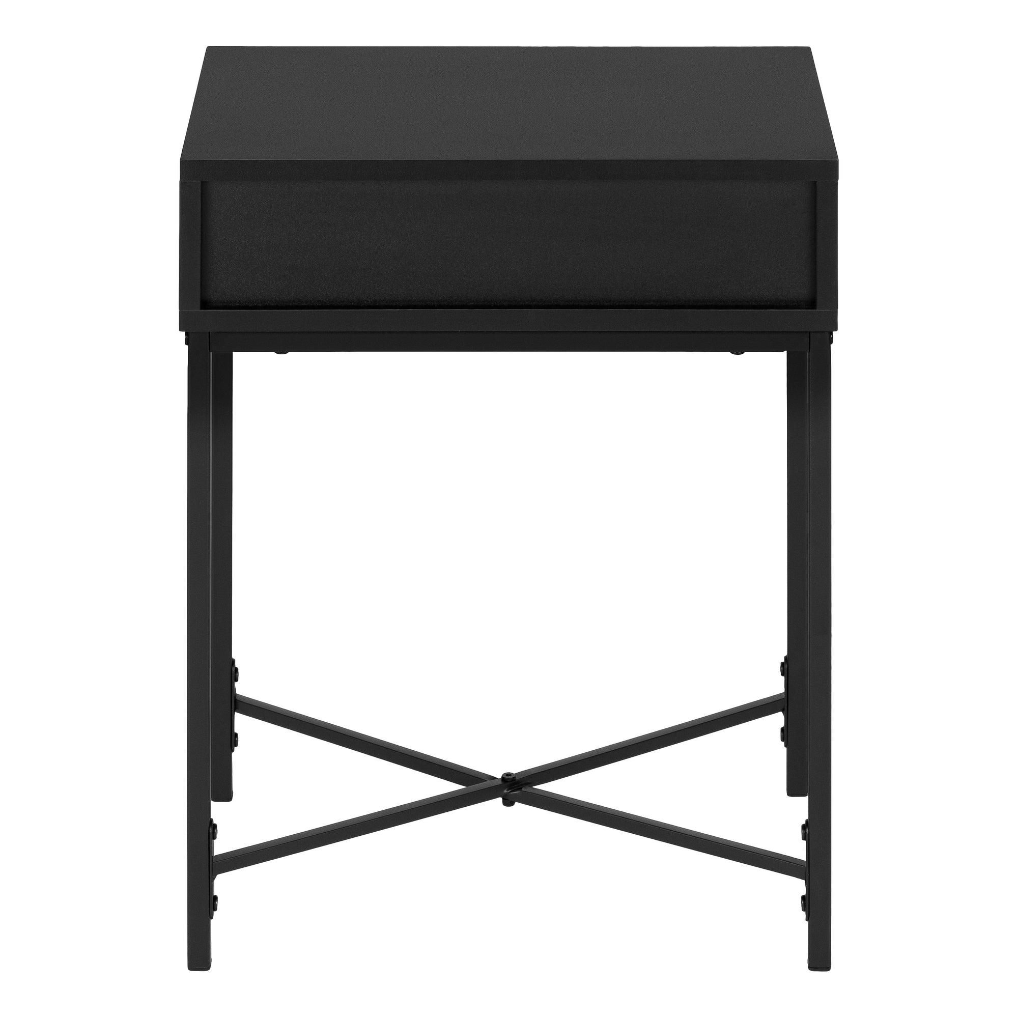 MN-283542    Accent Table, Side, End, Nightstand, Lamp, Living Room, Bedroom, Metal Legs, Laminate, Black, Contemporary, Modern