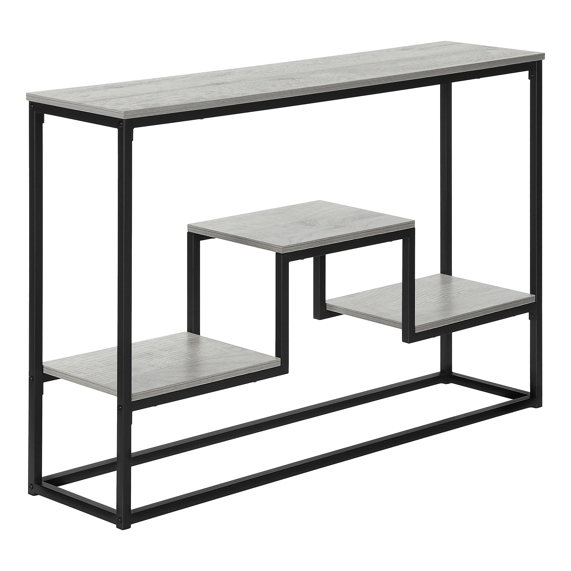 MN-433580    Accent Table, Console, Entryway, Narrow, Sofa, Living Room, Bedroom, Metal Frame, Laminate, Grey, Black, Contemporary, Modern