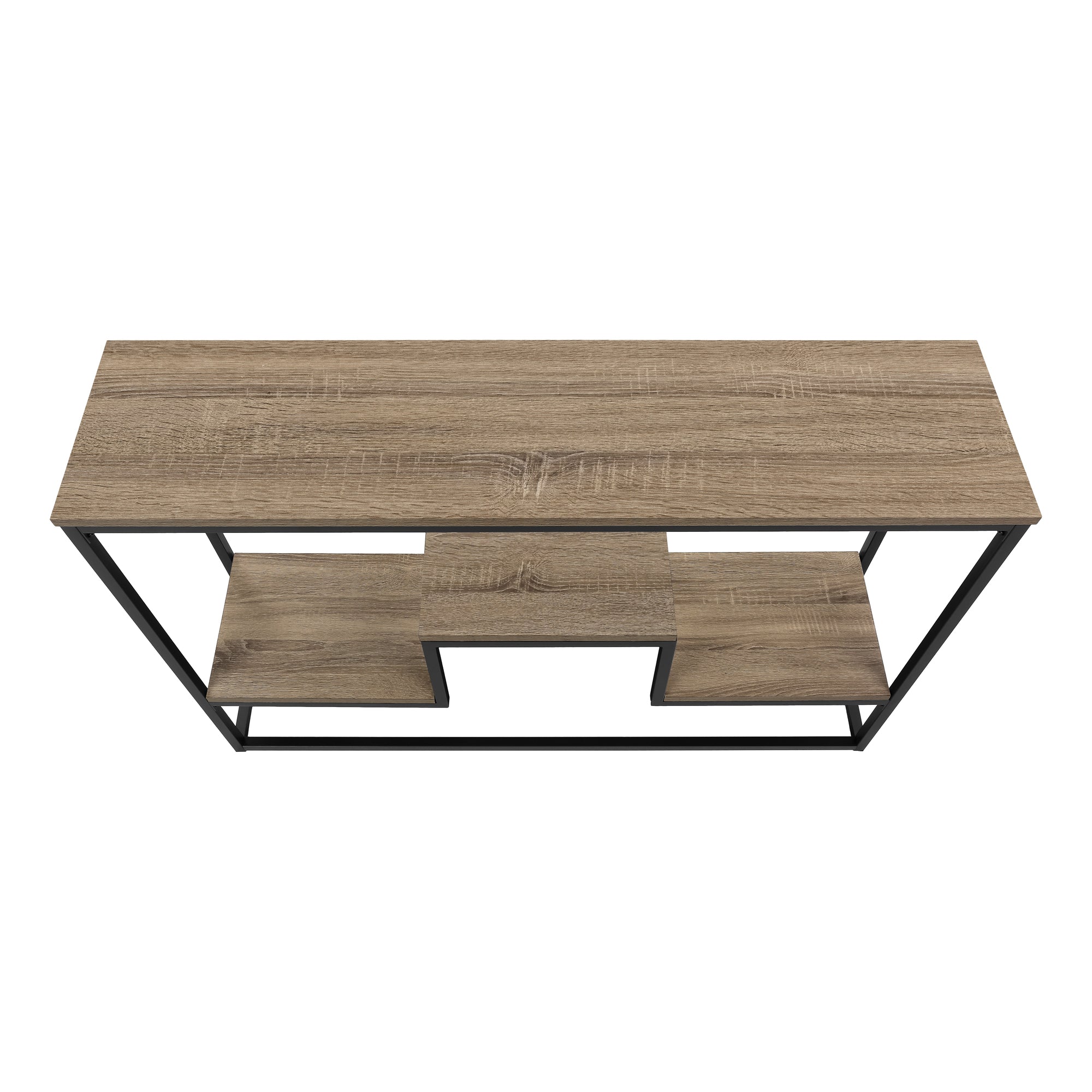 MN-443581    Accent Table, Console, Entryway, Narrow, Sofa, Living Room, Bedroom, Metal Frame, Laminate, Dark Taupe, Black, Contemporary, Modern