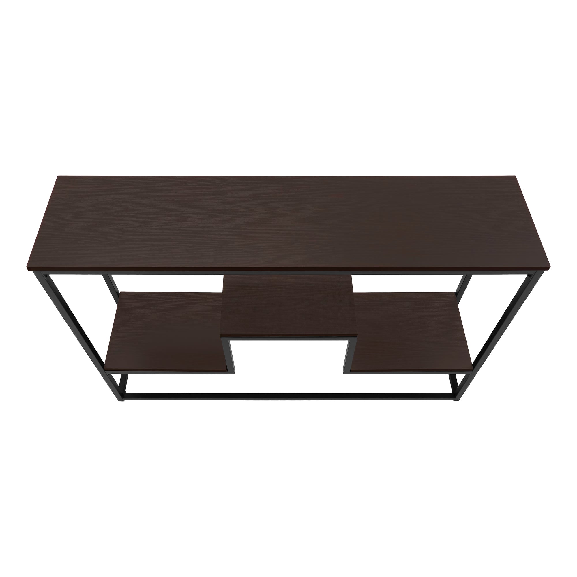 MN-453582    Accent Table, Console, Entryway, Narrow, Sofa, Living Room, Bedroom, Metal Frame, Laminate, Dark Brown, Black, Contemporary, Modern