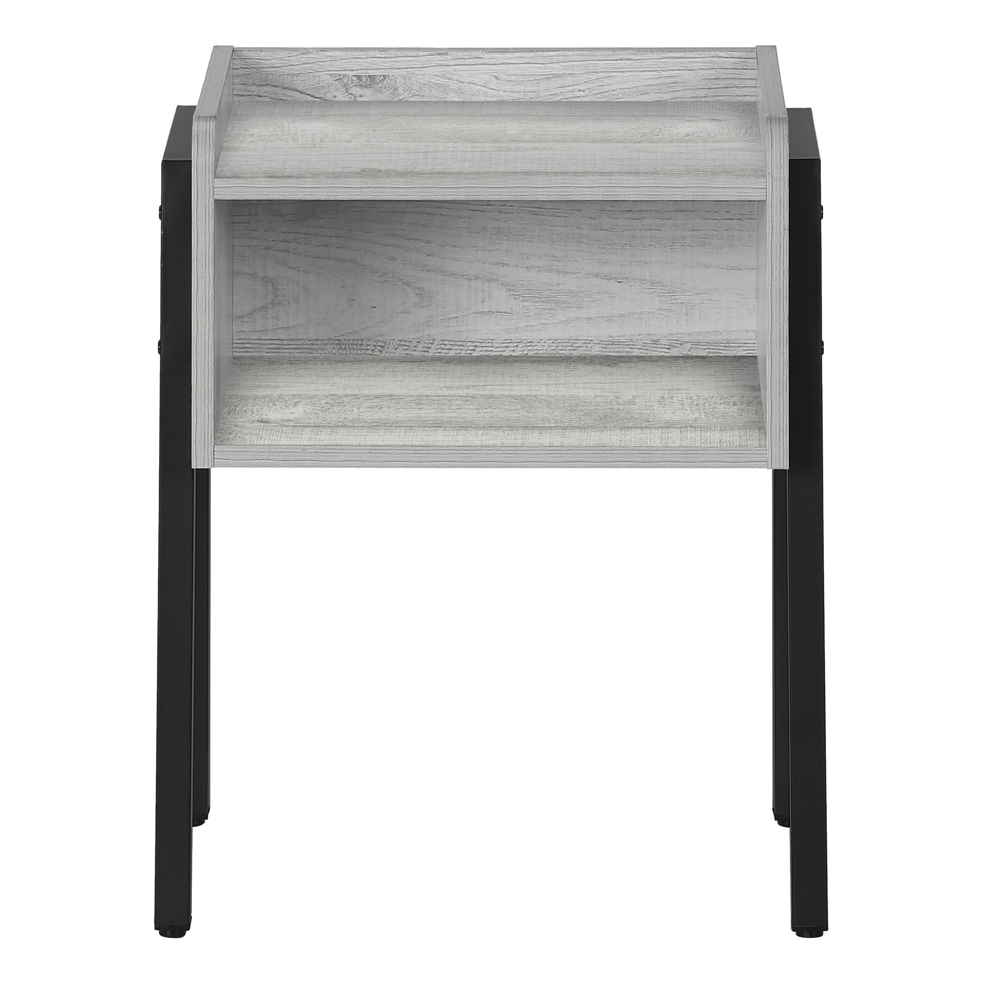 MN-493591    Accent Table, Side, End, Nightstand, Lamp, Living Room, Bedroom, Metal Legs, Laminate, Grey, Black, Contemporary, Modern