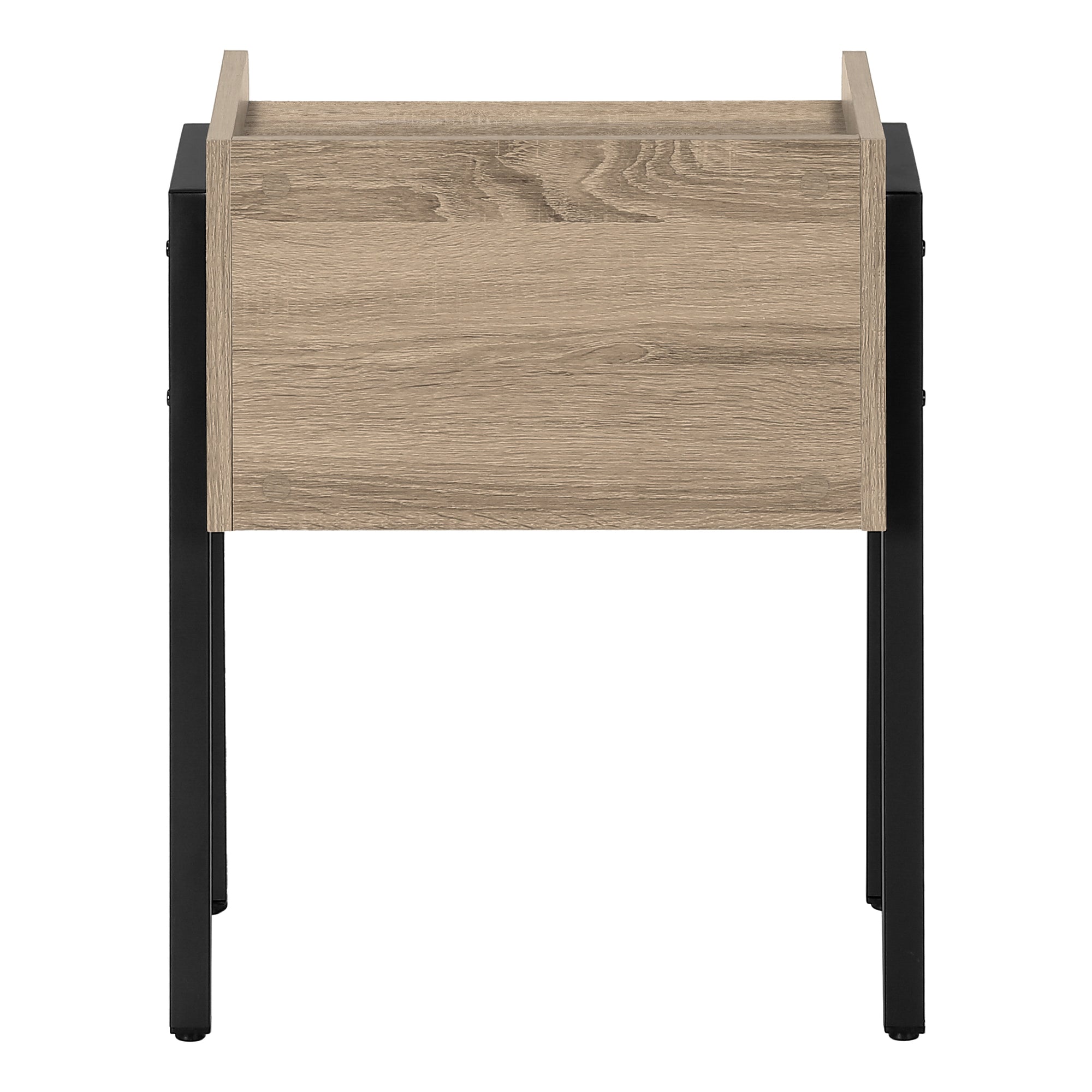 MN-503592    Accent Table, Side, End, Nightstand, Lamp, Living Room, Bedroom, Metal Legs, Laminate, Dark Taupe, Black, Contemporary, Modern