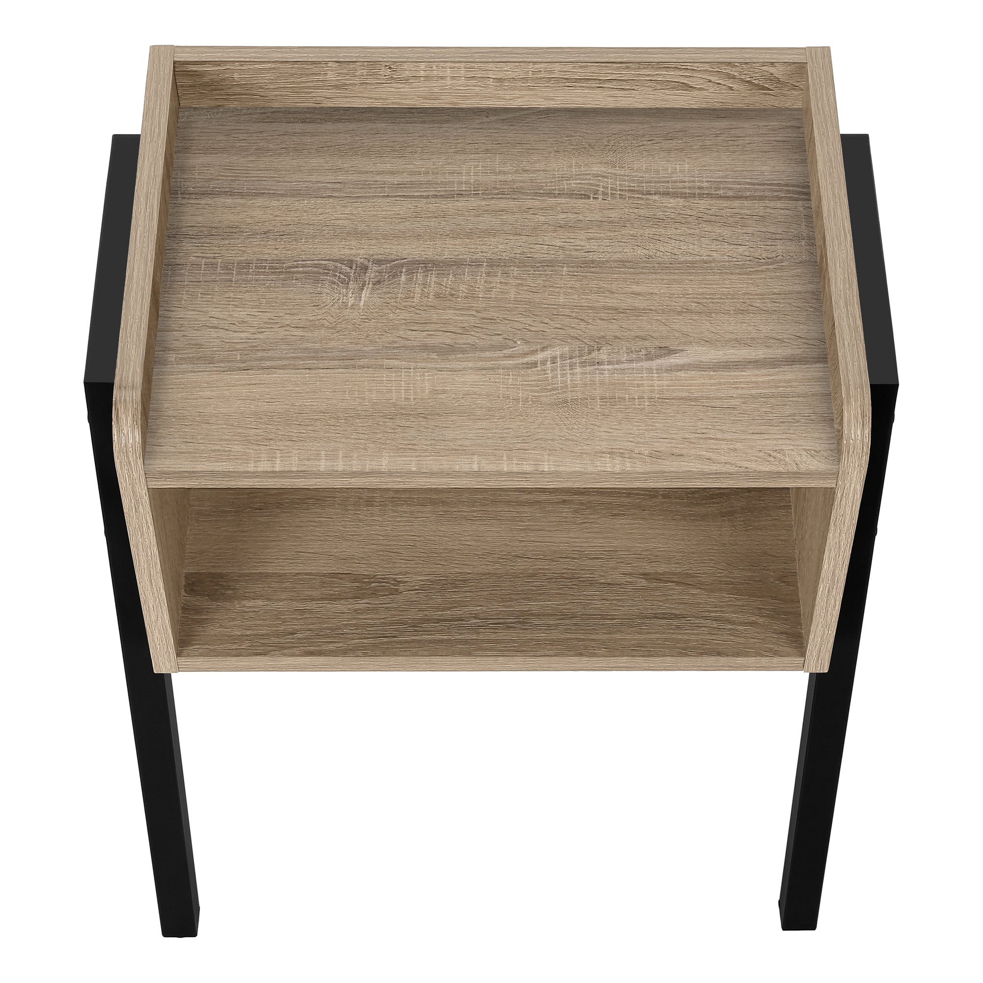 MN-503592    Accent Table, Side, End, Nightstand, Lamp, Living Room, Bedroom, Metal Legs, Laminate, Dark Taupe, Black, Contemporary, Modern