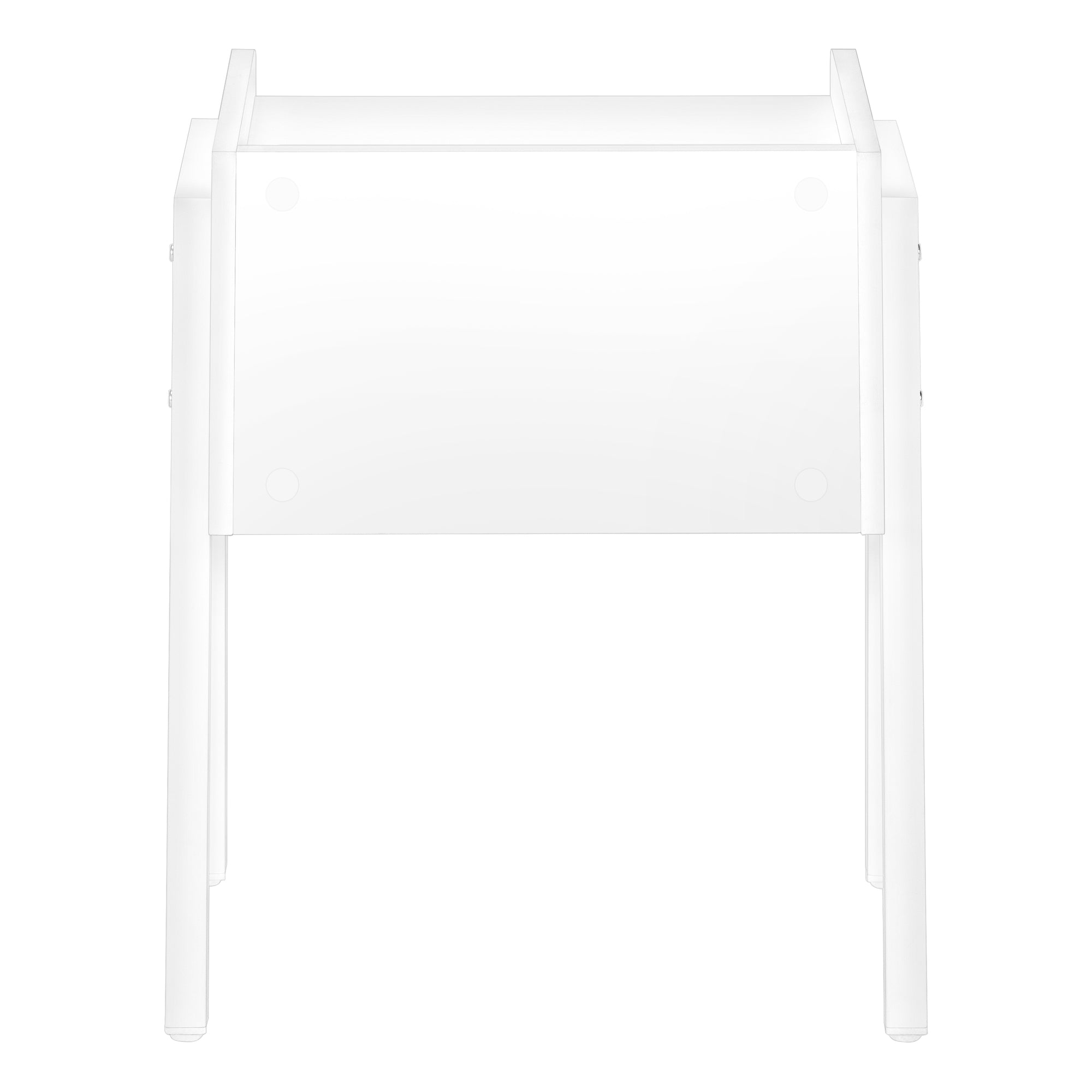 MN-523594    Accent Table, Side, End, Nightstand, Lamp, Living Room, Bedroom, Metal Legs, Laminate, White, Contemporary, Modern