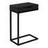 MN-583600    Accent Table, C-Shaped, End, Side, Snack, Living Room, Bedroom, Storage Drawer, Metal Frame, Laminate, Black, Contemporary, Modern