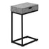 MN-613603    Accent Table, C-Shaped, End, Side, Snack, Living Room, Bedroom, Storage Drawer, Metal Frame, Laminate, Grey Stone Look, Black, Contemporary, Modern