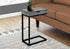 MN-613603    Accent Table, C-Shaped, End, Side, Snack, Living Room, Bedroom, Storage Drawer, Metal Frame, Laminate, Grey Stone Look, Black, Contemporary, Modern