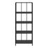 MN-693615    Bookshelf, Bookcase, Etagere, 4 Tier, Office, Bedroom, 62"H, Metal, Laminate, Black, Transitional