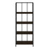 MN-713617    Bookshelf, Bookcase, Etagere, 4 Tier, Office, Bedroom, 62"H, Metal, Laminate, Dark Brown, Black, Transitional