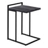 MN-823633    Accent Table, C-Shaped, End, Side, Snack, Living Room, Bedroom, Metal Frame, Laminate, Black Reclaimed Wood-Look, Black, Contemporary, Industrial, Modern