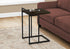 MN-843635    Accent Table, C-Shaped, End, Side, Snack, Living Room, Bedroom, Metal Frame, Laminate, Dark Brown, Black, Contemporary, Modern