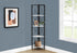 MN-963651    Bookshelf, Bookcase, Etagere, Corner, 4 Tier, 60"H, Office, Bedroom, Metal Frame, Laminate, White, Black, Contemporary, Modern