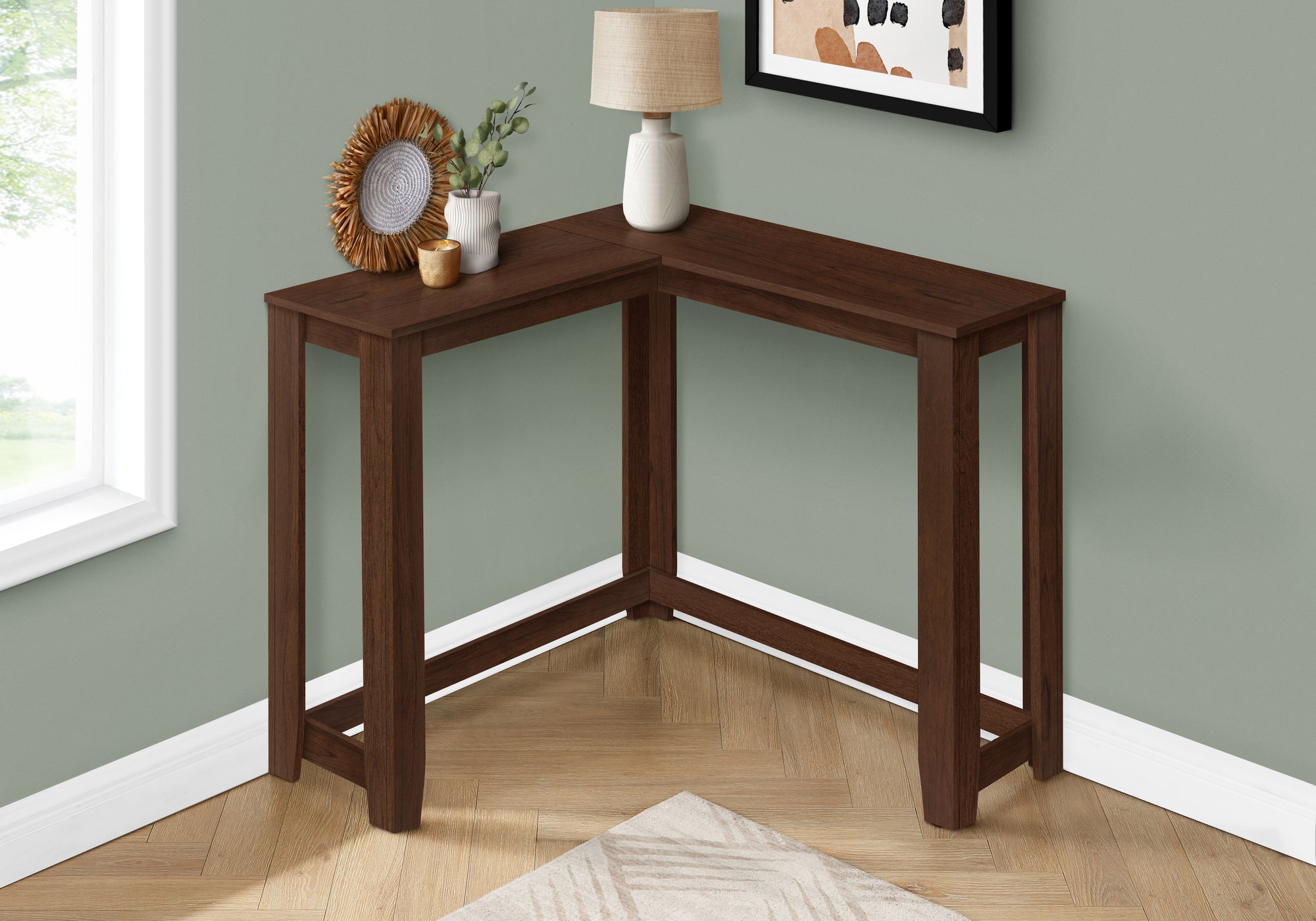 MN-133661    Accent Table, Console, Entryway, Narrow, Corner, Living Room, Bedroom, Laminate, Cherry, Contemporary, Modern