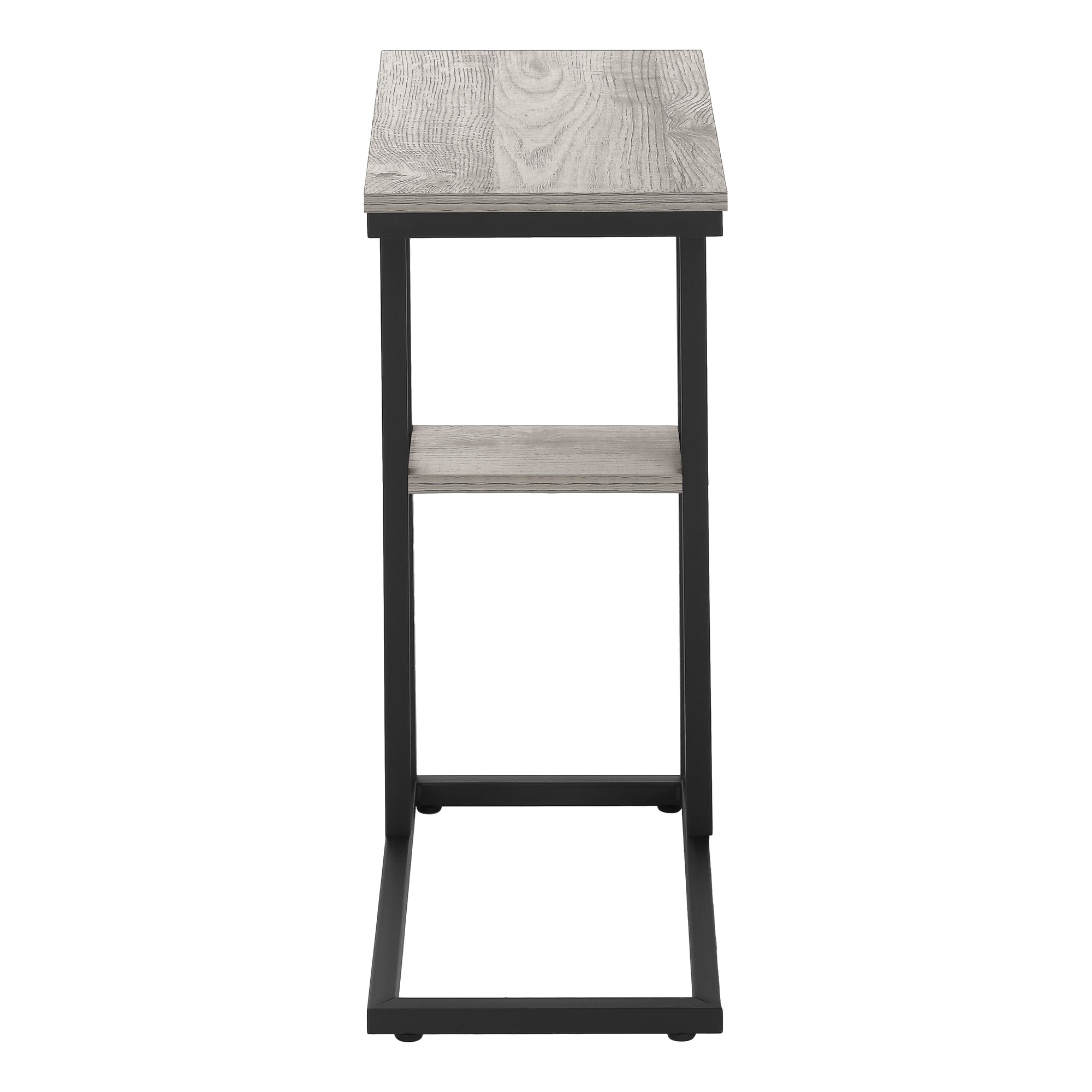 MN-173671    Accent Table, C-Shaped, End, Side, Snack, Living Room, Bedroom, Metal Legs, Laminate, Grey, Black, Contemporary, Modern