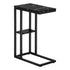 MN-203674    Accent Table, C-Shaped, End, Side, Snack, Living Room, Bedroom, Metal Legs, Laminate, Black Marble-Look, Black, Contemporary, Modern