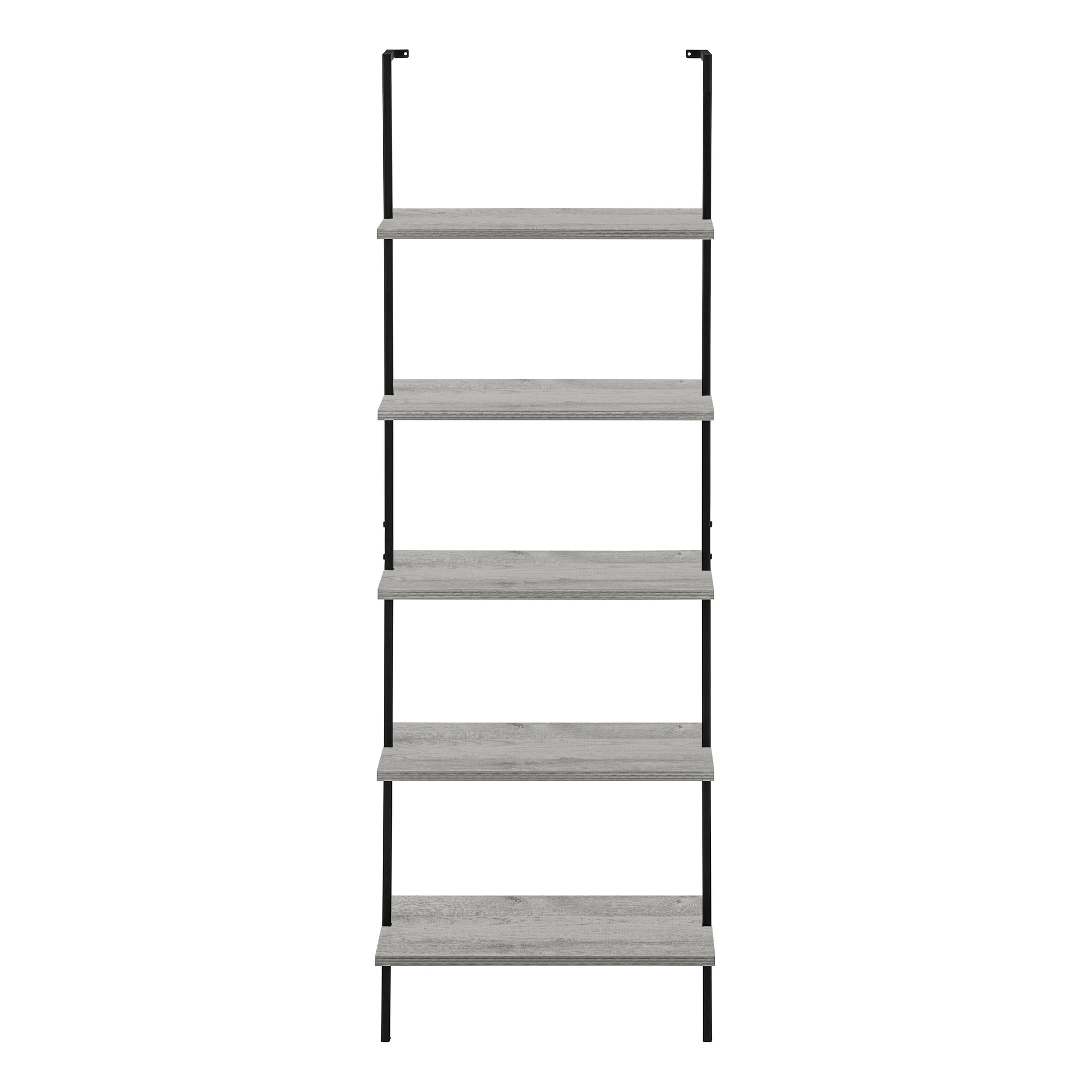 MN-253681    Bookcase - 5 Tier Etagere Ladder Bookshelf - Metal Frame - 72"H - Grey