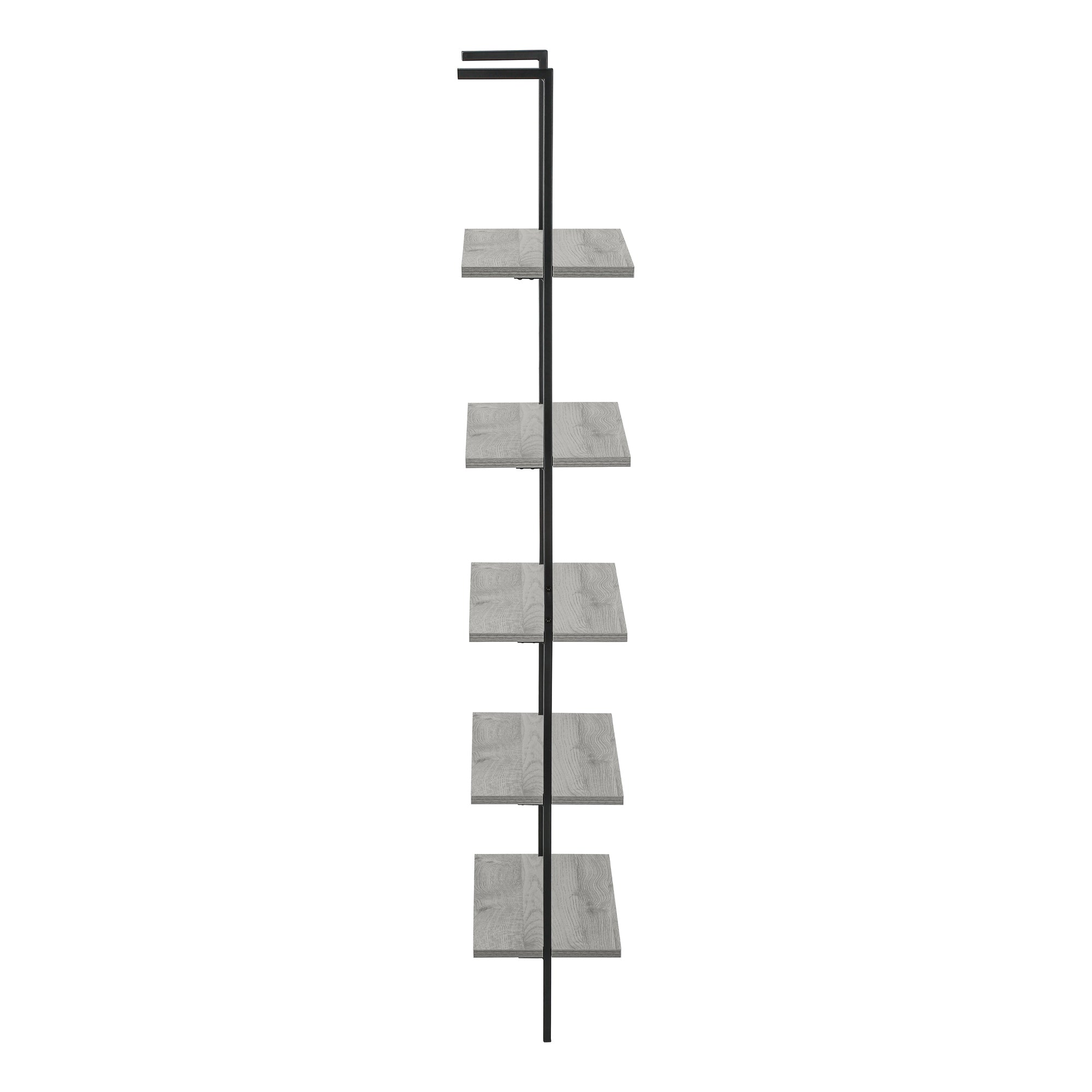 MN-253681    Bookcase - 5 Tier Etagere Ladder Bookshelf - Metal Frame - 72"H - Grey